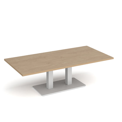 Eros rectangular coffee table with twin uprights - ECR1600-WH-KO