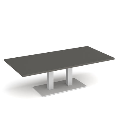 Eros rectangular coffee table with twin uprights - ECR1600-WH-OG