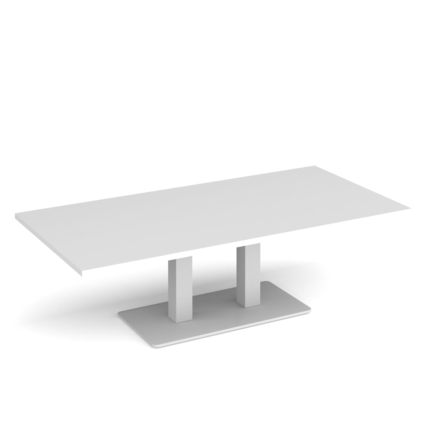 Eros rectangular coffee table with twin uprights - ECR1600-WH-WH
