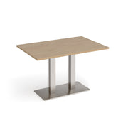 Eros rectangular dining table with twin uprights