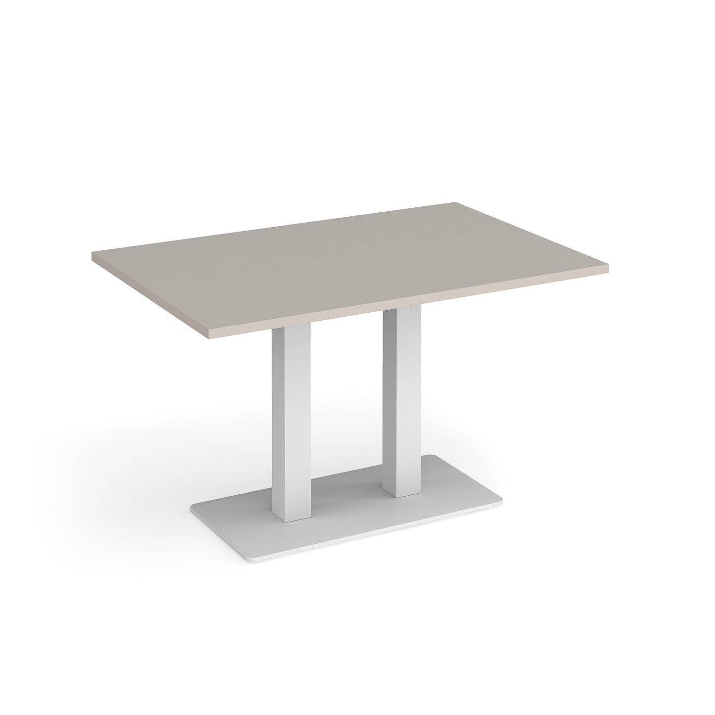 Eros rectangular dining table with twin uprights - EDR1200-WH-LG
