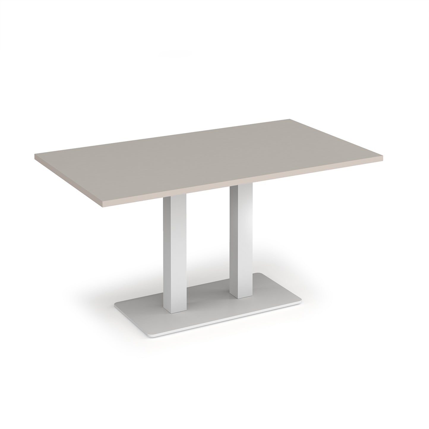 Eros rectangular dining table with twin uprights - EDR1400-WH-LG