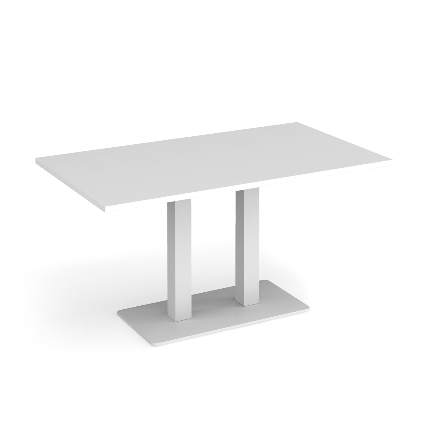 Eros rectangular dining table with twin uprights - EDR1400-WH-WH