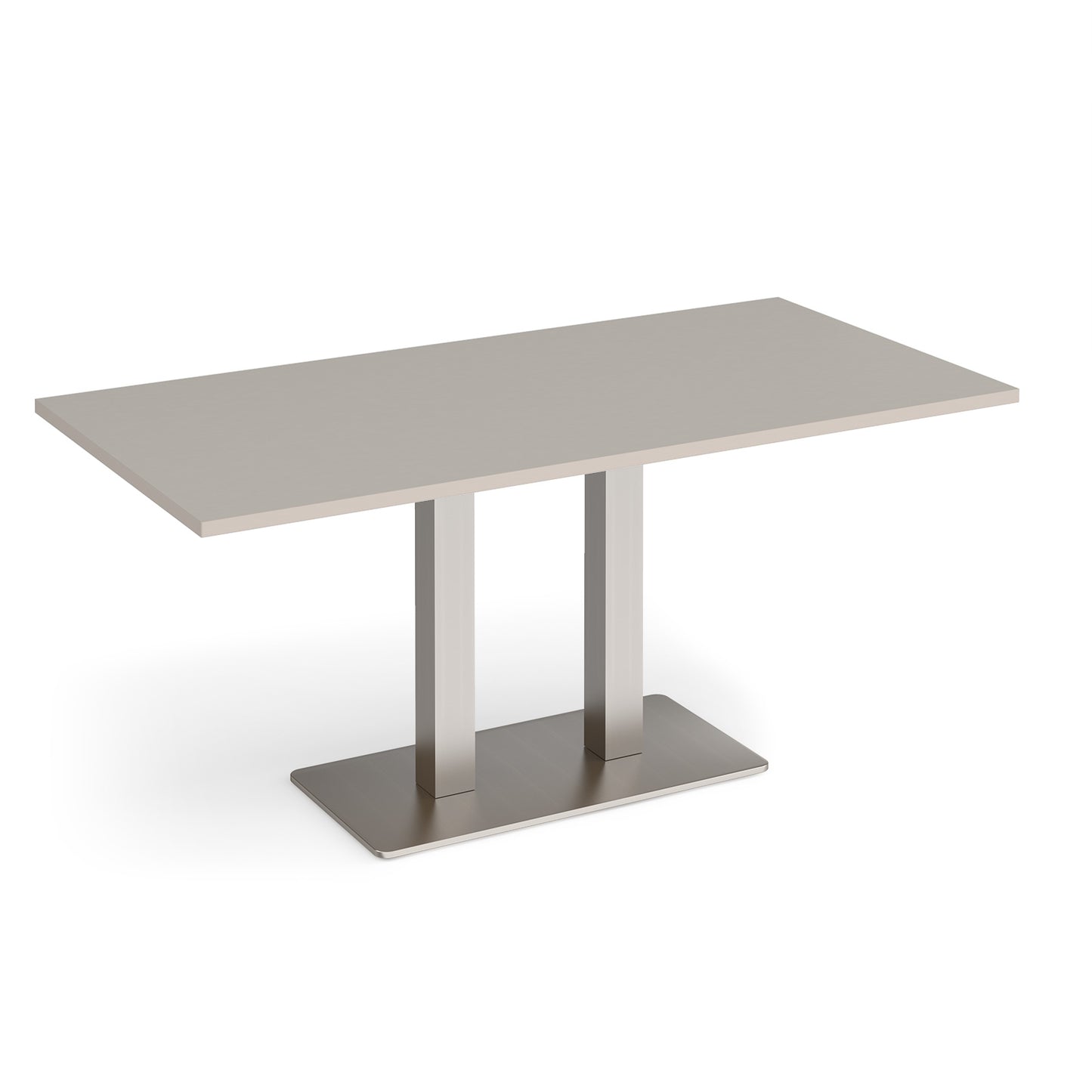 Eros rectangular dining table with twin uprights - EDR1600-BS-LG