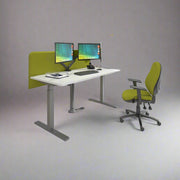 Elev8 contract straight sit-stand desk 800mm deep - Grey Oak