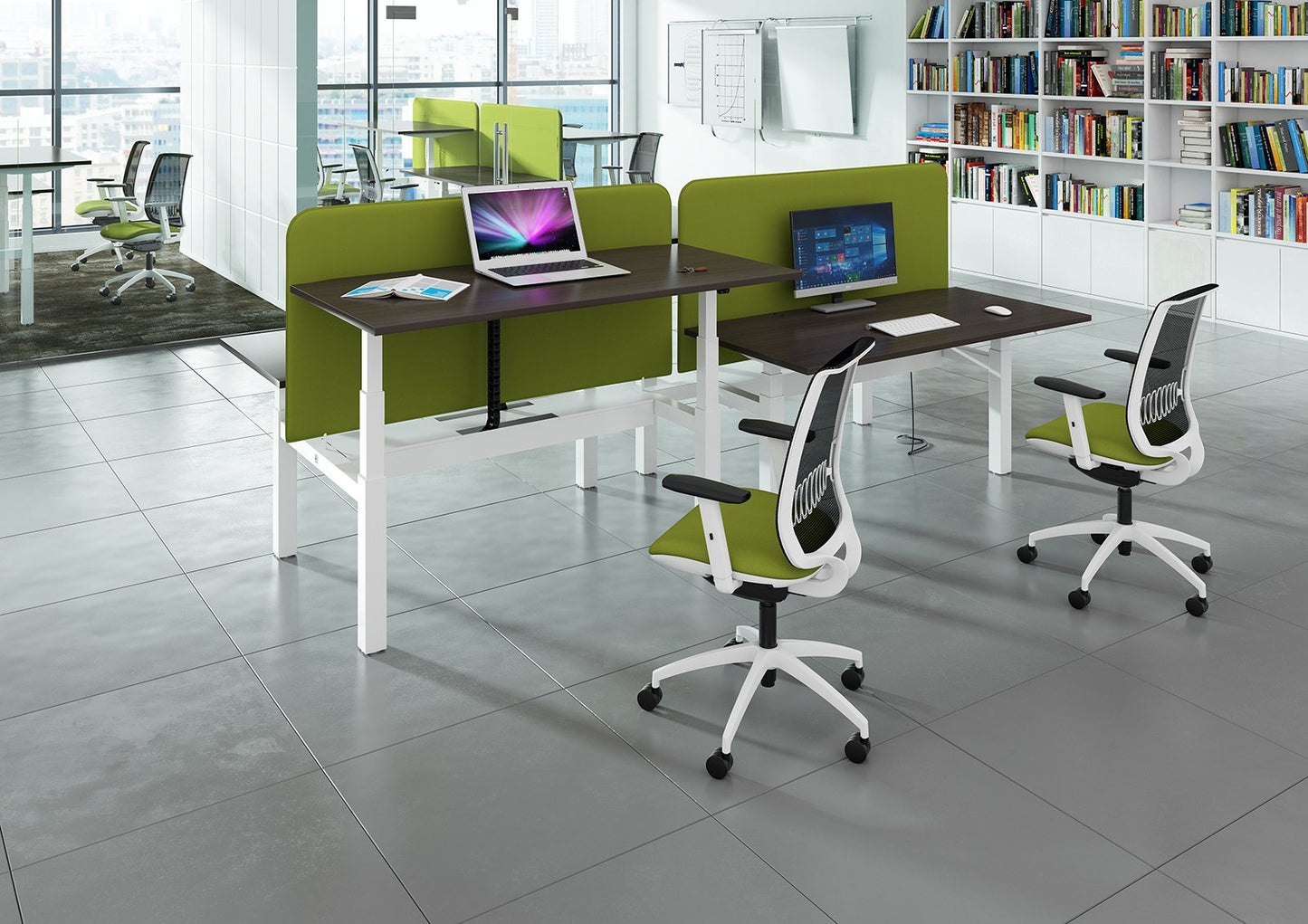 2 Persons - Elev8 Electric Height Adjustable Back-To-Back Desks 120cm wide