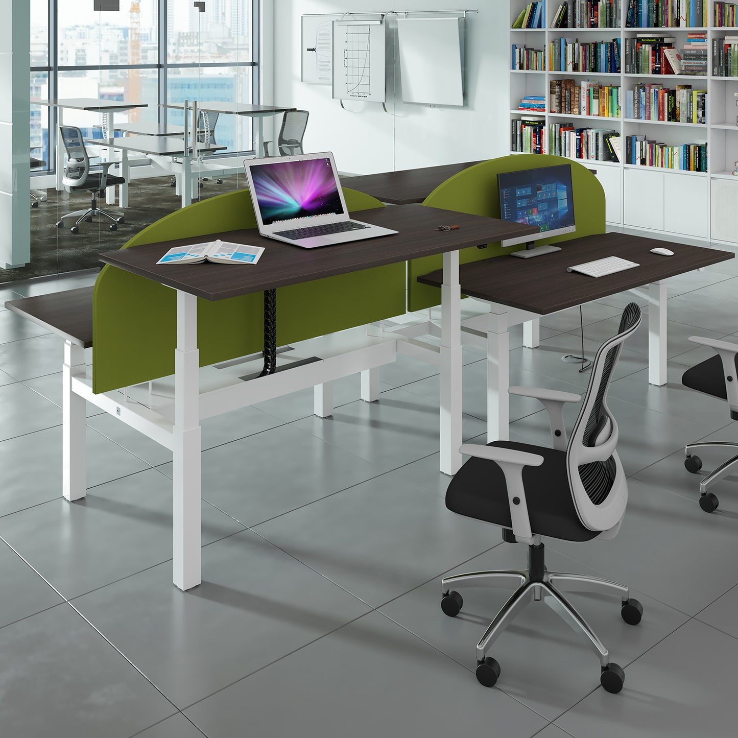 Vibe Elev8 curved screen for back-to-back desks