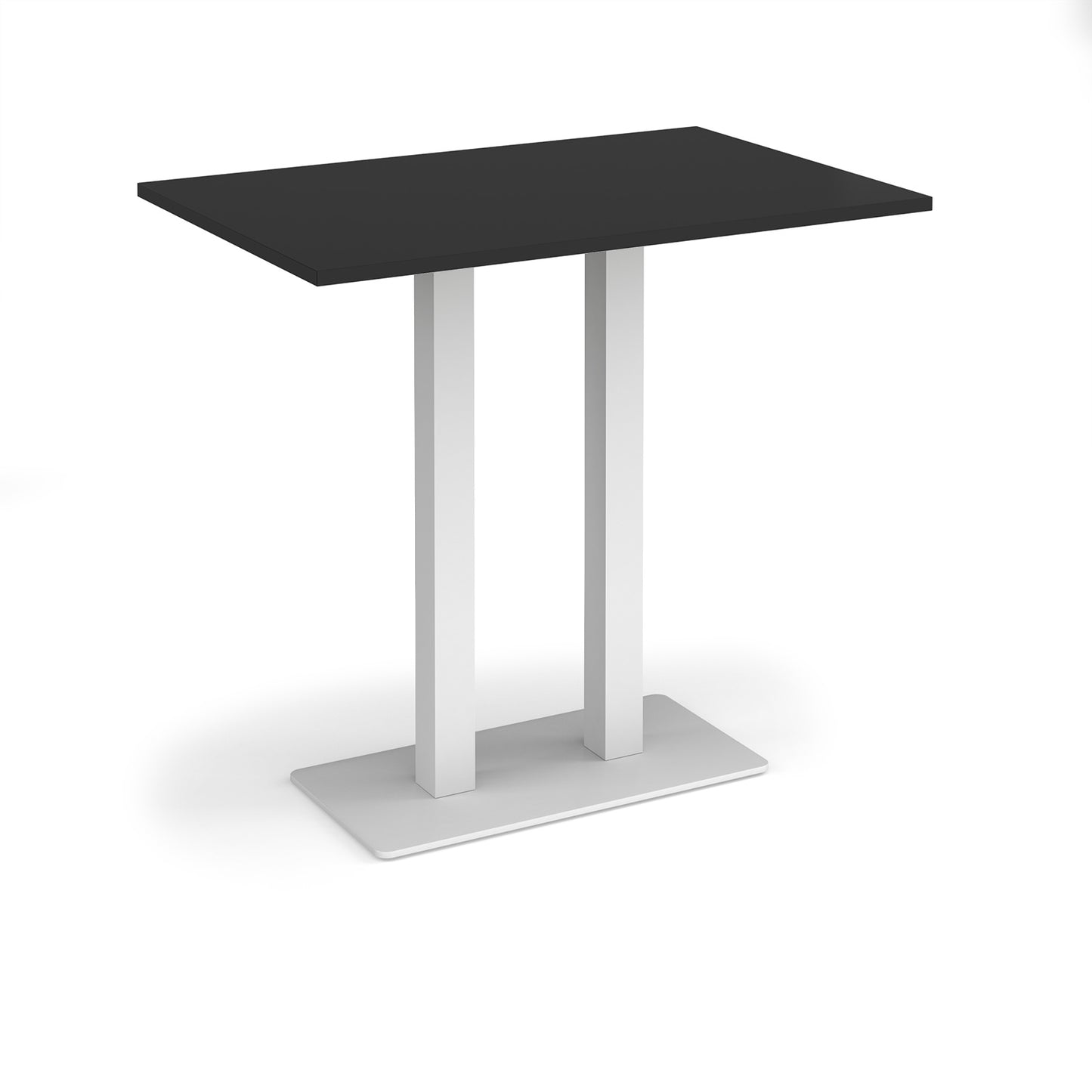 Eros rectangular poseur table with twin uprights - EPR1200-WH-BK
