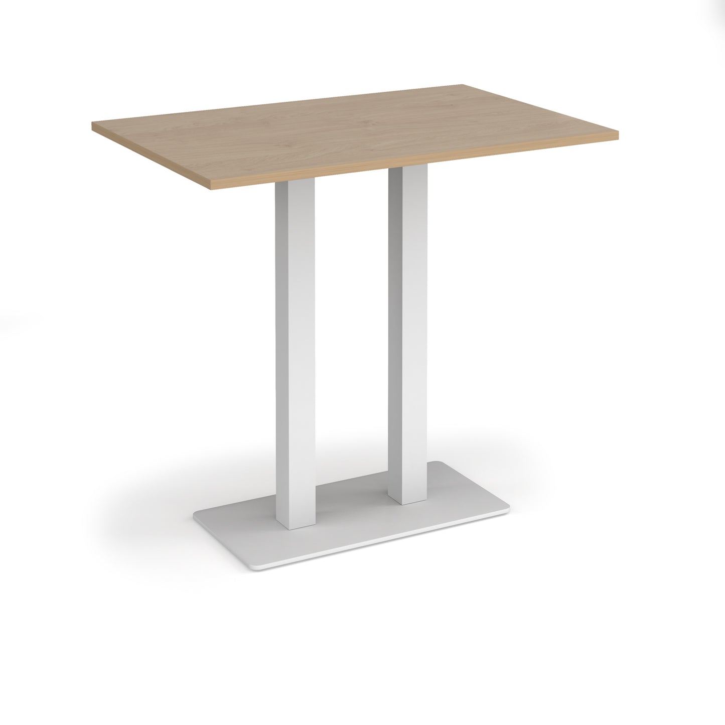 Eros rectangular poseur table with twin uprights - EPR1200-WH-KO