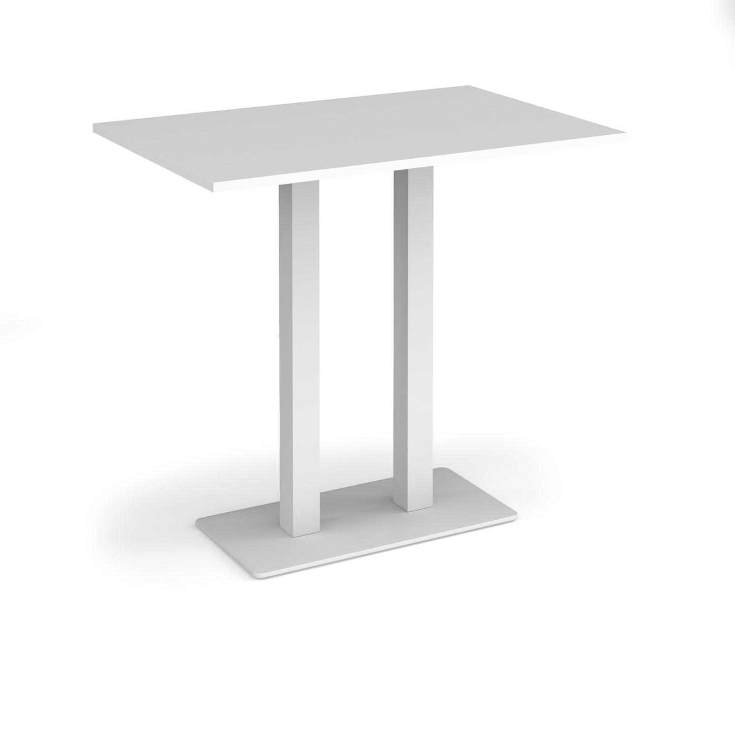 Eros rectangular poseur table with twin uprights - EPR1200-WH-WH