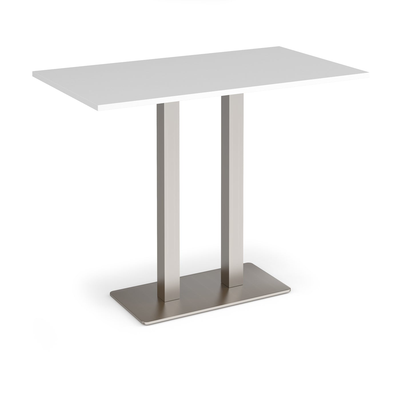Eros rectangular poseur table with twin uprights - EPR1400-BS-WH