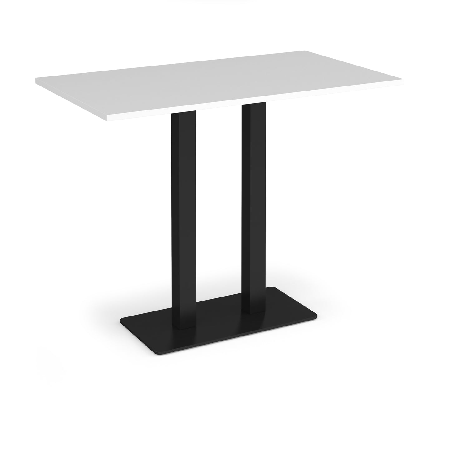 Eros rectangular poseur table with twin uprights - EPR1400-K-WH