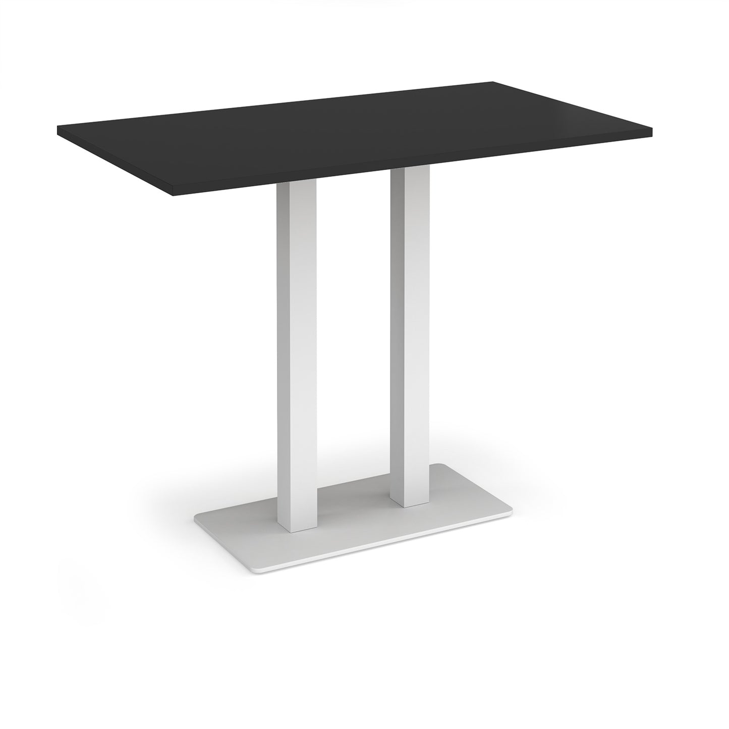Eros rectangular poseur table with twin uprights - EPR1400-WH-BK