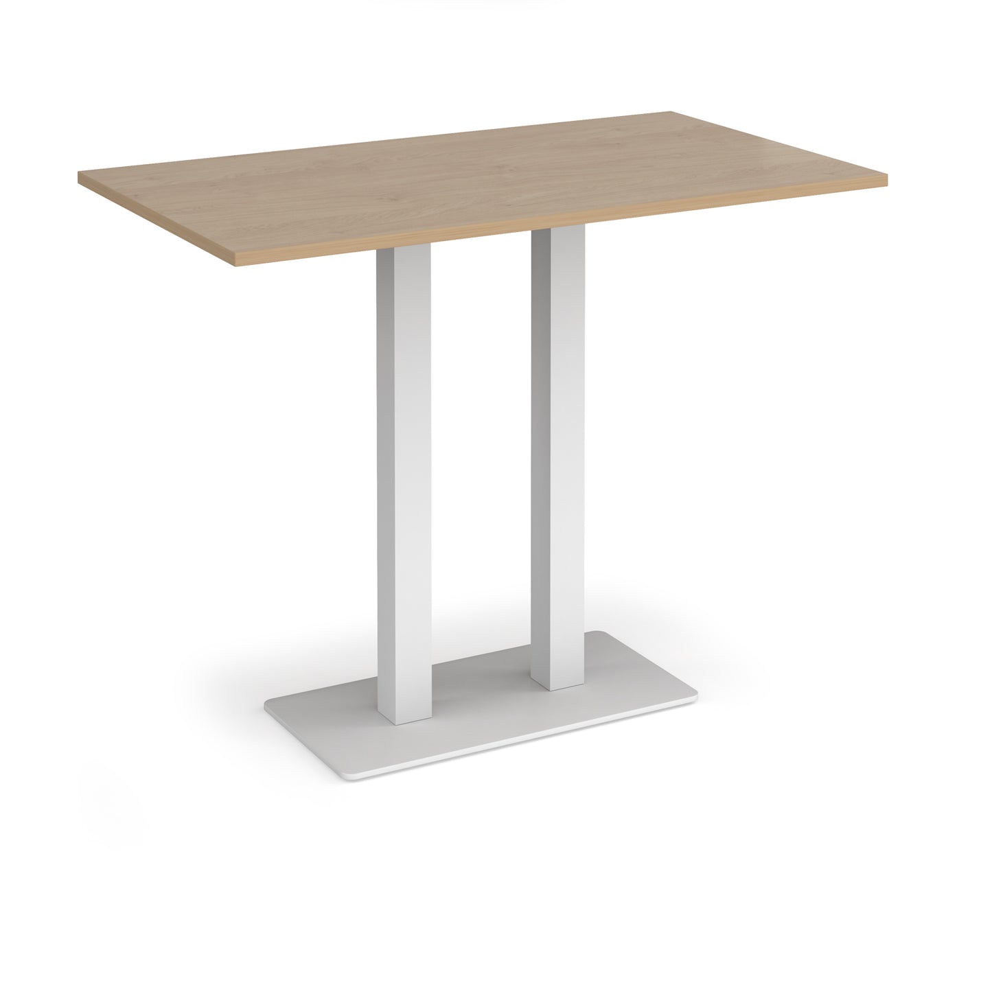 Eros rectangular poseur table with twin uprights - EPR1400-WH-KO