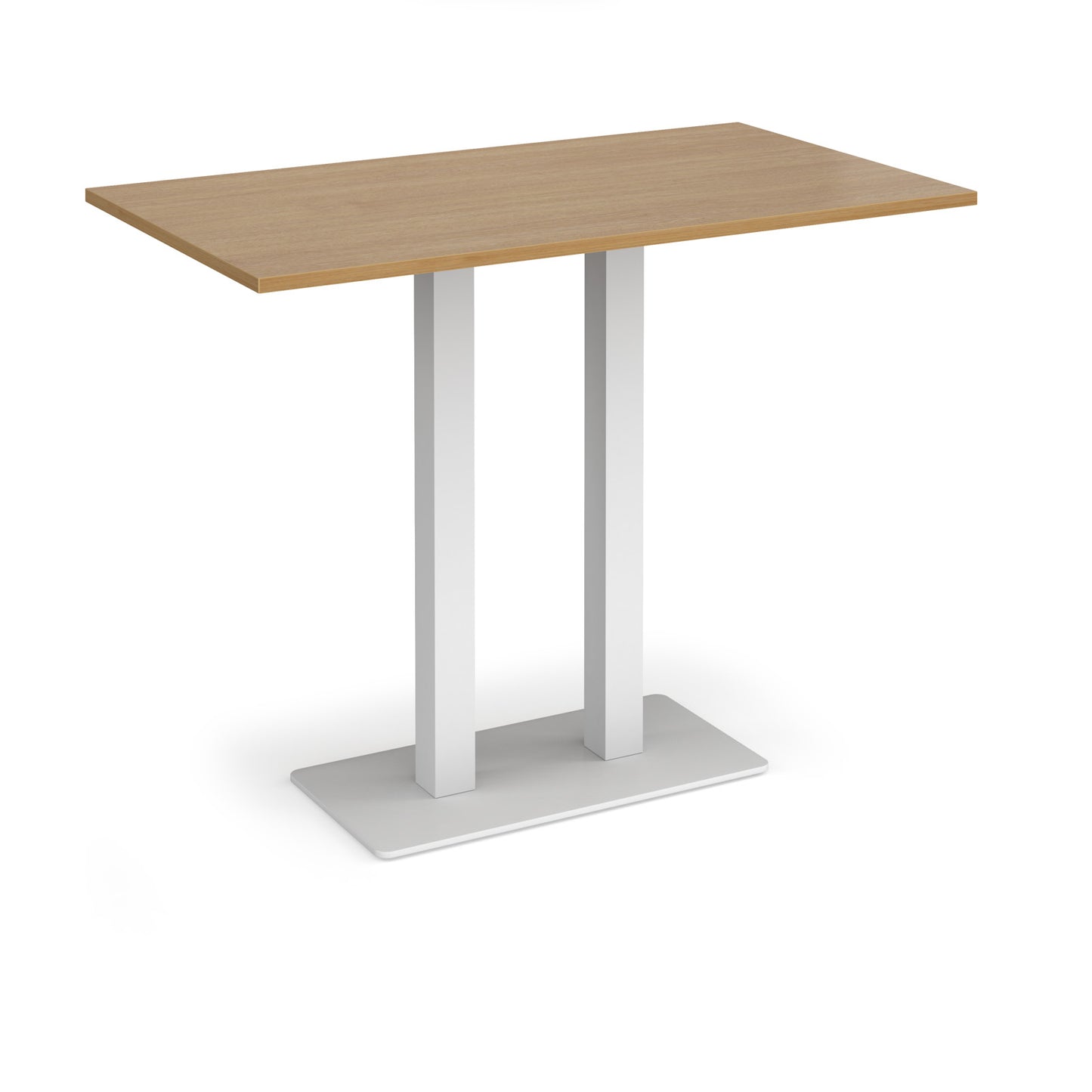 Eros rectangular poseur table with twin uprights - EPR1400-WH-O
