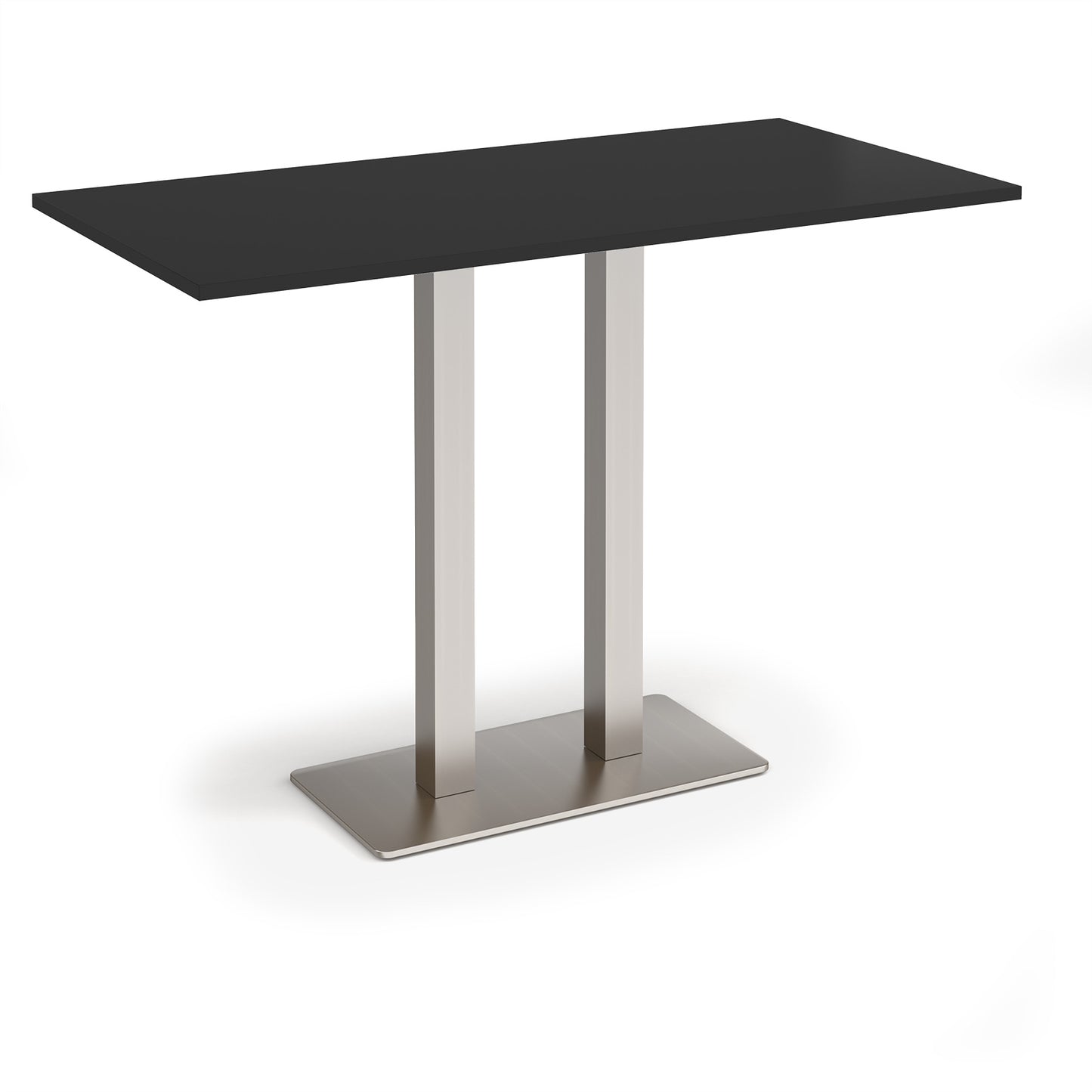 Eros rectangular poseur table with twin uprights - EPR1600-BS-BK