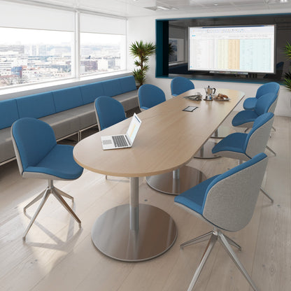 Eternal radial end power ready boardroom table