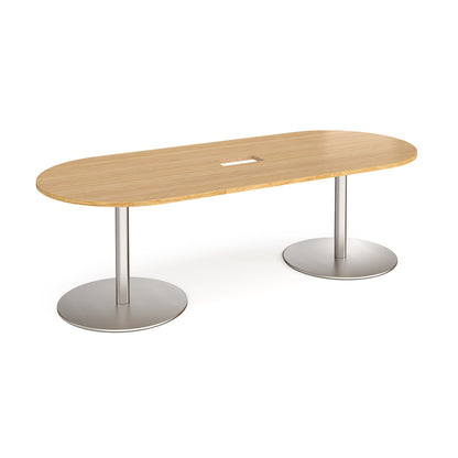 Eternal radial end power ready boardroom table - ETN24-CO-BS-O