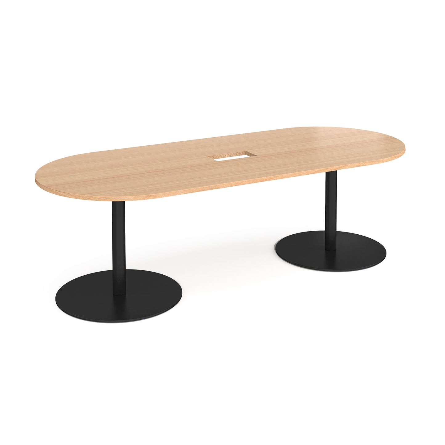 Eternal radial end power ready boardroom table - ETN24-CO-K-B