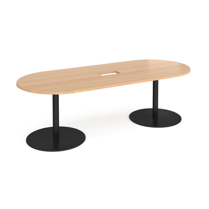 Eternal radial end power ready boardroom table - ETN24-CO-K-B