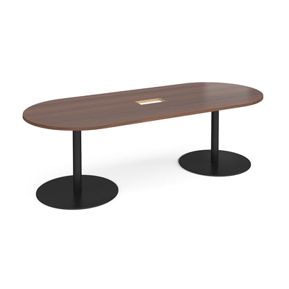 Eternal radial end power ready boardroom table - ETN24-CO-K-W