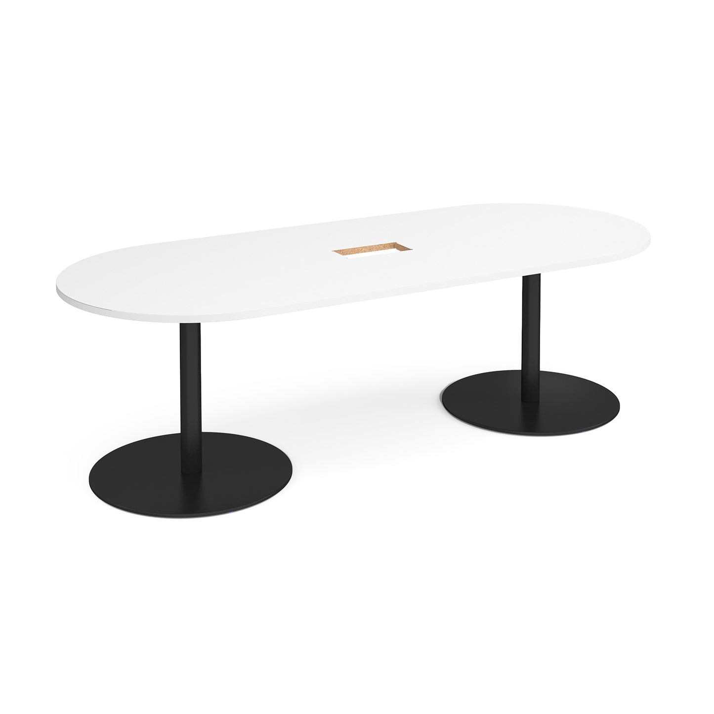 Eternal radial end power ready boardroom table - ETN24-CO-K-WH