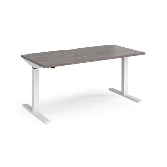 Elev8 Mono straight sit-stand desk 800mm deep - Grey Oak