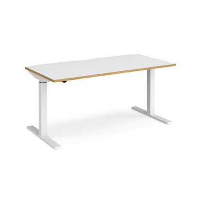 Elev8 Mono straight sit-stand desk 800mm deep - grey oak