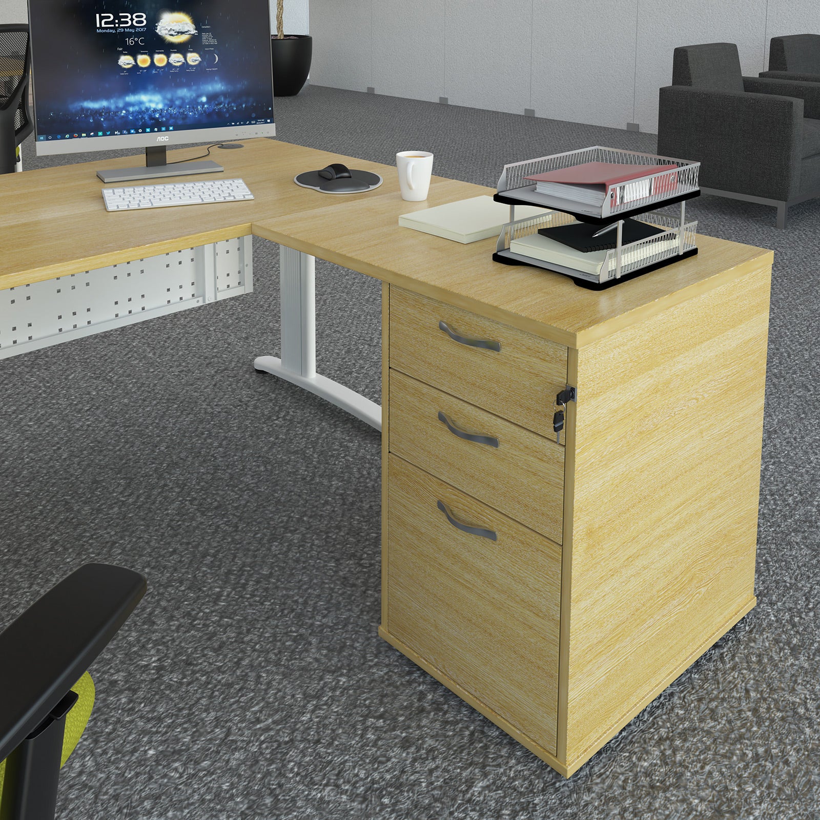 Desk extension pedestal