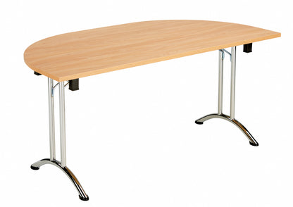 Aztec|Union|Folding Table (FSC)|D-End|Chrome/Beech