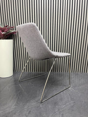 Pair of Elite Escape Designer Lounge Chair Grey Fabric Chrome Legs – Modern Office / Reception Seating – UK Delivery