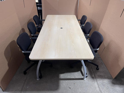 Set of 6 Connection Adjustable chairs and Senator Meeting Table - Can Deliver