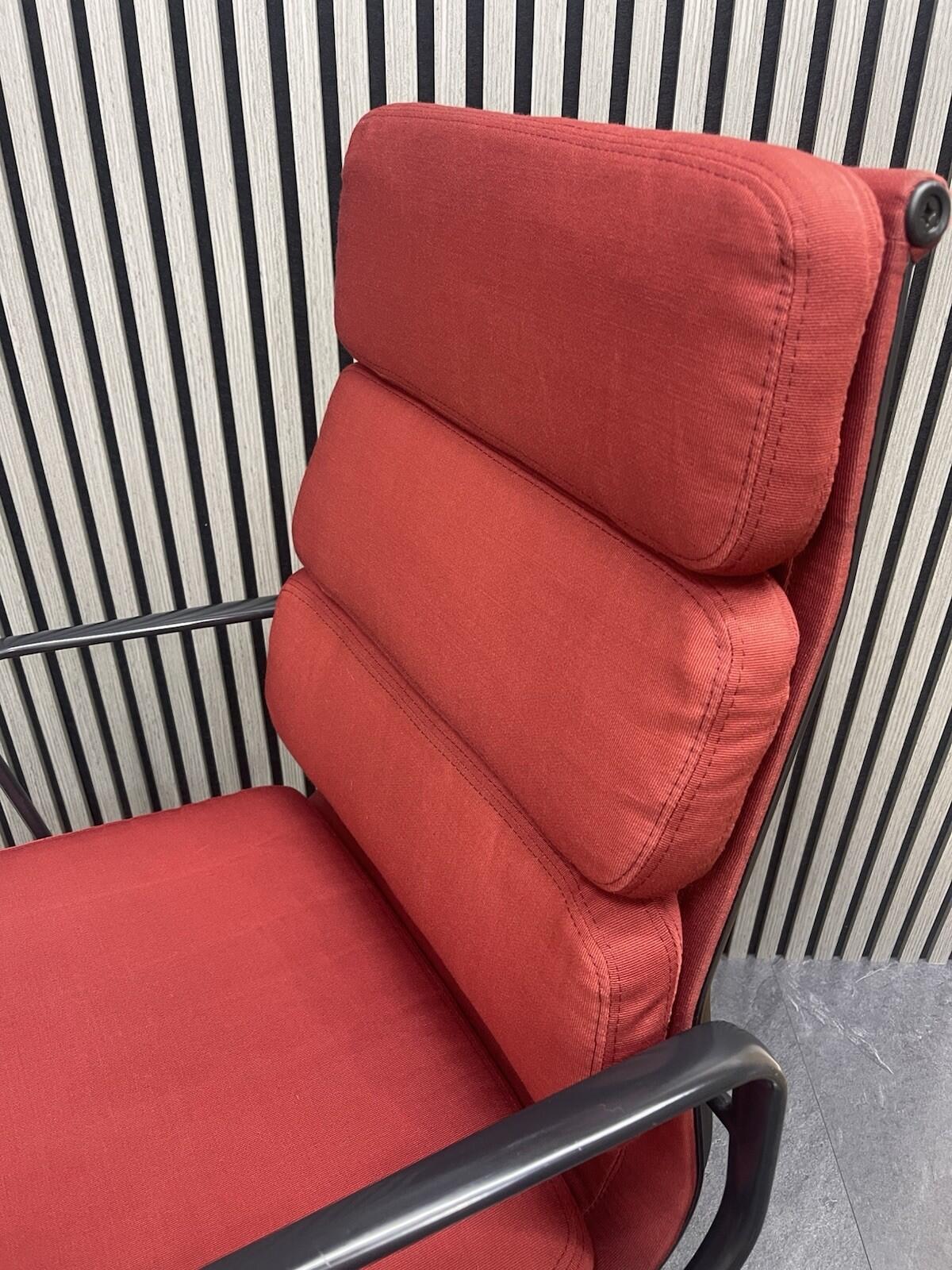 Genuine Vitra Charles Eams Chair / Soft padded Red Fabric (Rrp£5749)-UK Delivery