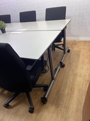 Executive Meeting Table With Power Supply- Adjustable Swivel Chairs