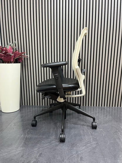 Orangebox Ara – Black Leather Seat– Lumbar Support  –Rrp£759 - UK Delivery