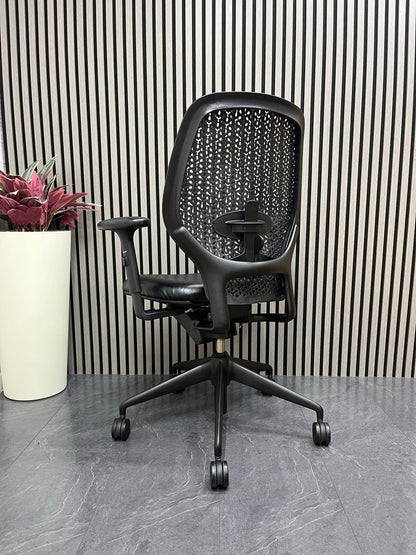 Orangebox Ara – Black Leather Seat– Lumbar Support –Rrp£759 - UK Delivery