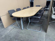 Large Executive Table With 10 X Cantilever Stacking Chairs - CAN DELIVER