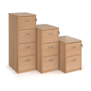 Wooden Filing Cabinet With Silver Handles - 4 Drawer - Walnut