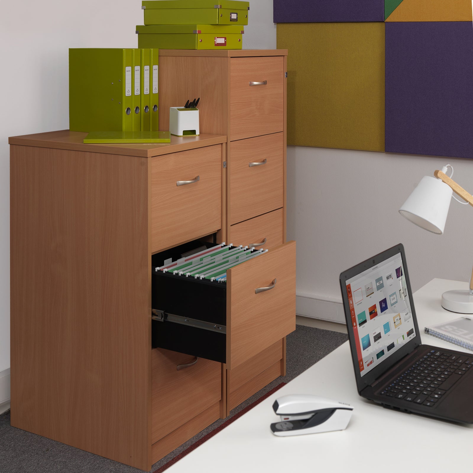 Wooden 2 door filing cabinet