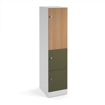 Flux 1700mm high lockers - FLS17-3U-CL