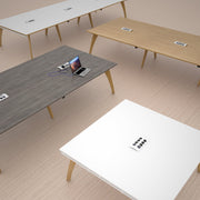 3200mm Professional Boardroom Table with Solid Oak Legs & Integrated Power Hub - Fuze