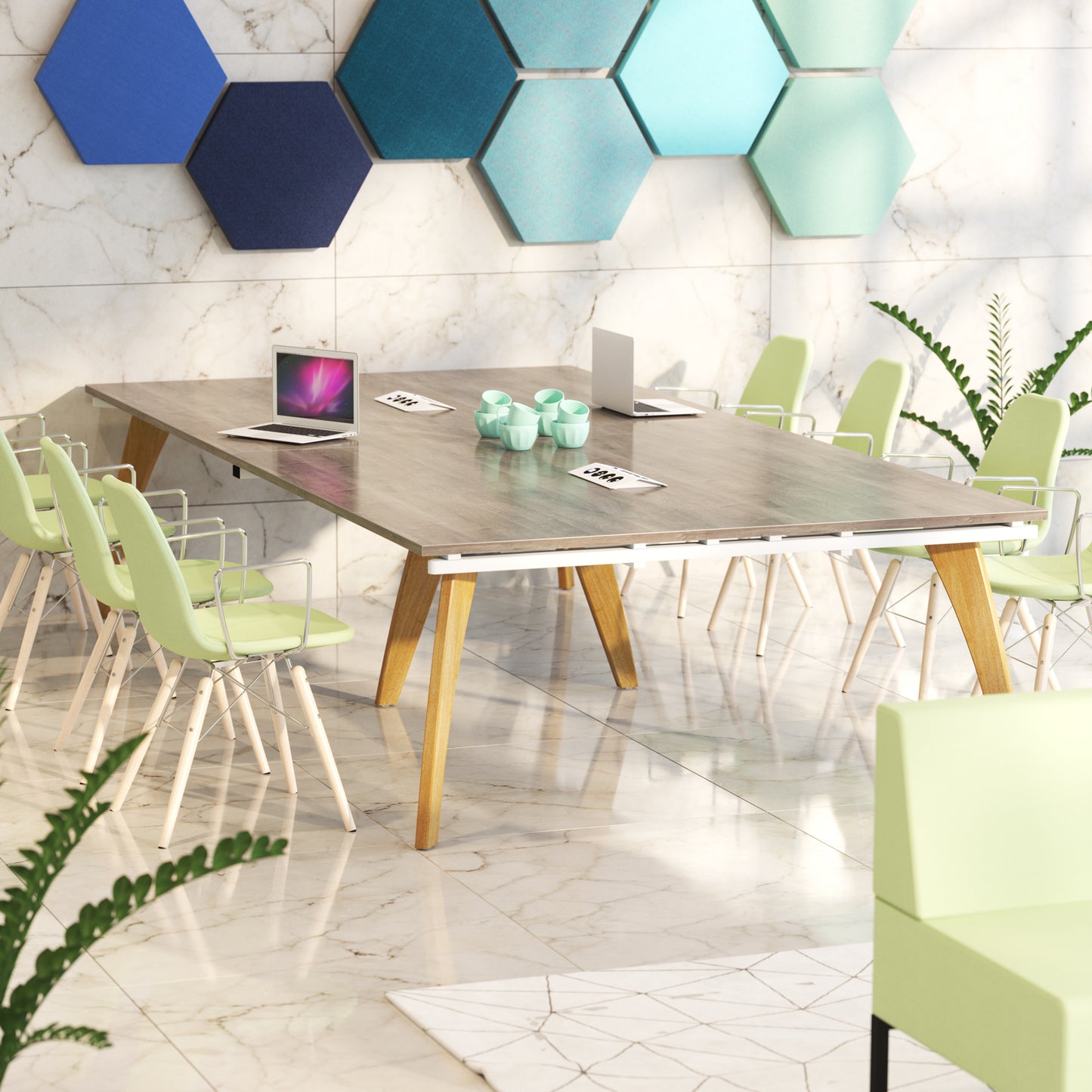 Fuze square power ready boardroom table