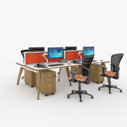 4 Persons - Fuze double back to back desks 1600mm deep