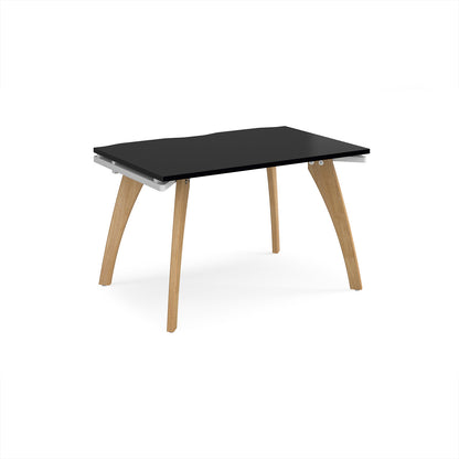 Fuze single desk 800mm deep - FZ128-WH-BK
