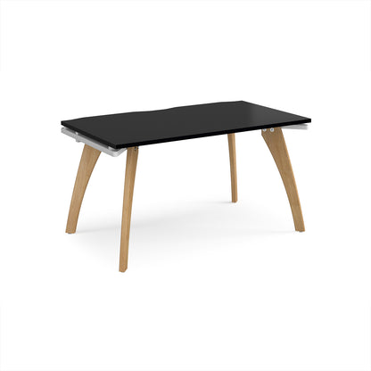 Fuze single desk 800mm deep - FZ148-WH-BK