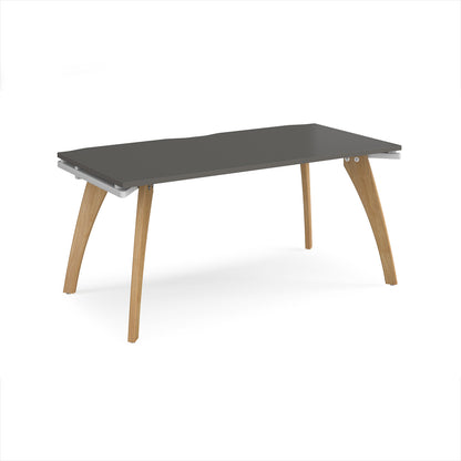 Fuze single desk 800mm deep - FZ168-WH-OG