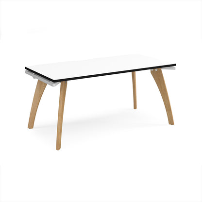 Fuze single desk 800mm deep - FZ168-WH-WK