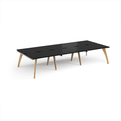 Fuze triple back to back desks 1600mm deep - FZ3616-WH-BK