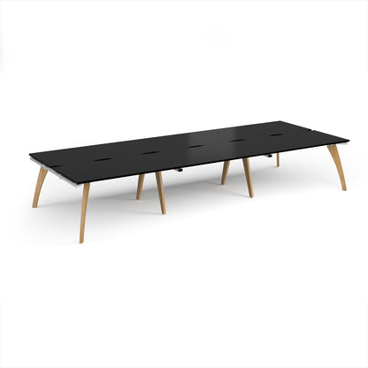 Fuze triple back to back desks 1600mm deep - FZ4216-WH-BK