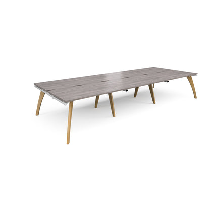 Fuze triple back to back desks 1600mm deep - FZ4216-WH-GO